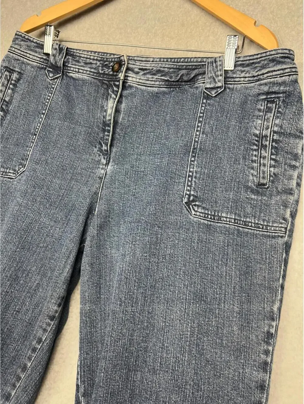 Y2K 90s Charter Club Roll Tab Denim Jeans Womens Plus 16W Outdoor Casual Pockets